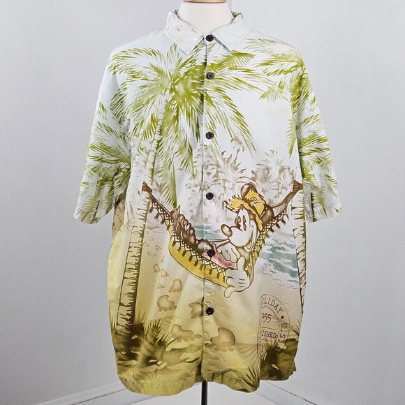 Disneyland Resort Mickey Mouse Hawaiian All-Over Full Print Shirt | Men's XXL - Picture 1 of 16